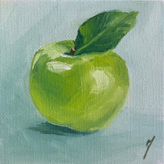 'Green Apple #1' - 5 x 5cm (SOLD)