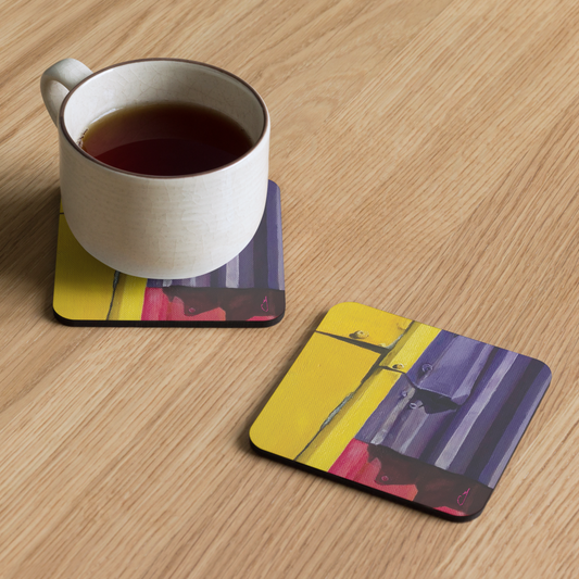 'Tri-Coloured Tin Shed' Coaster Set (4)